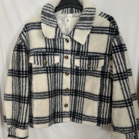 Brand New by Anthropologie Pilcro Plaid Sherpa Shacket - Picture 4 of 13